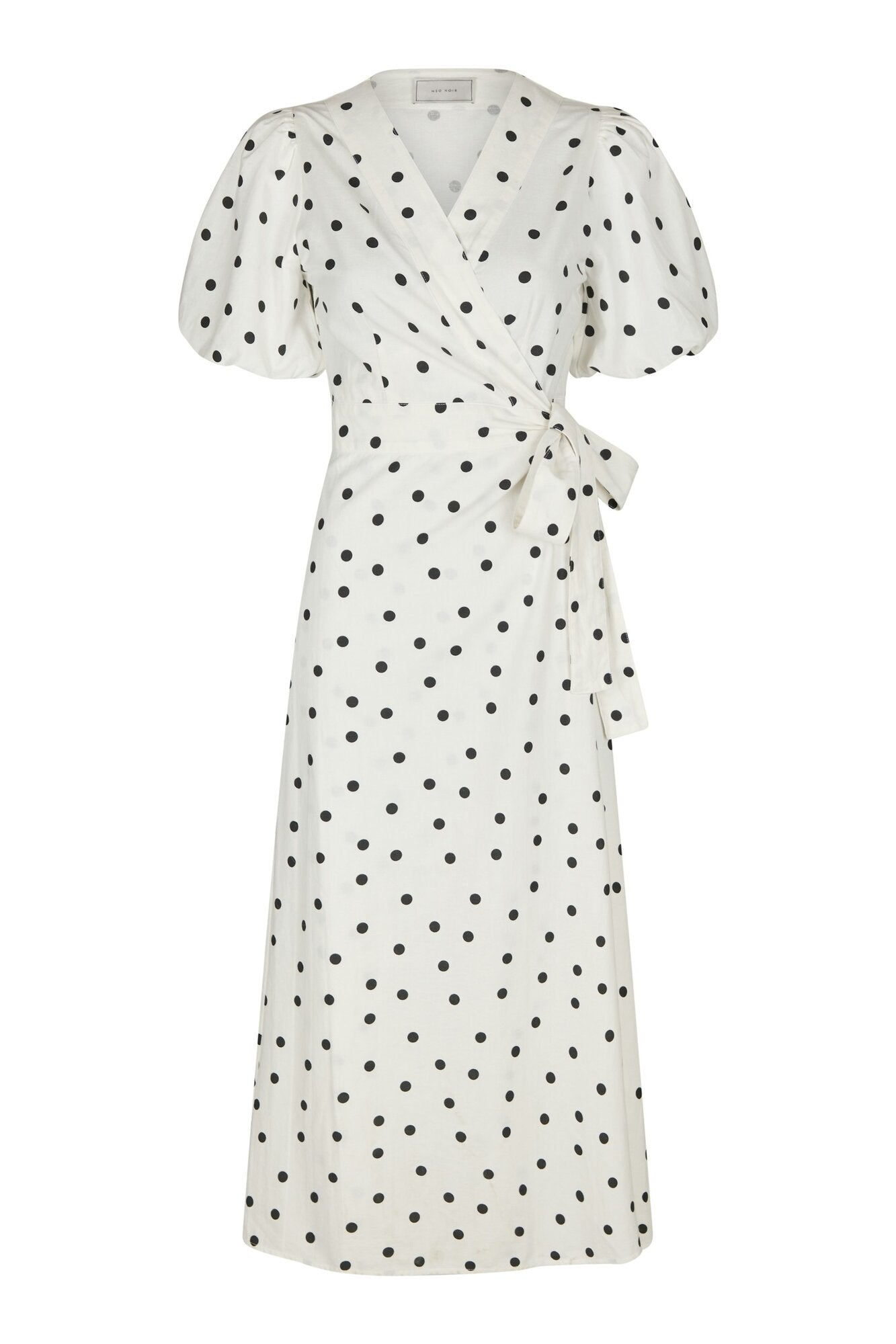 Clarine Linen Dot kjole - hvid